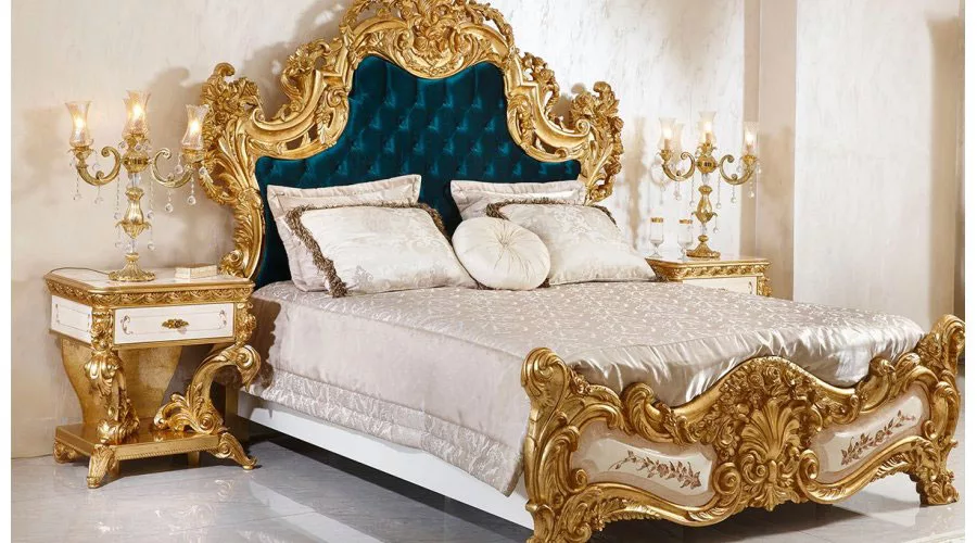 Luxury Bedroom Furniture Gold Finish top quality brand - Aarsun