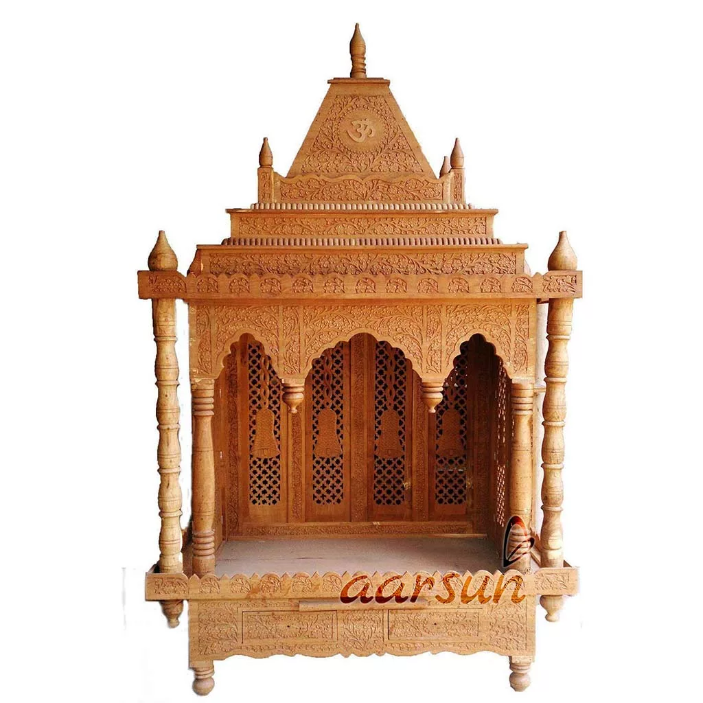 UH-MNDR-0156-Wooden Pooja Mandap