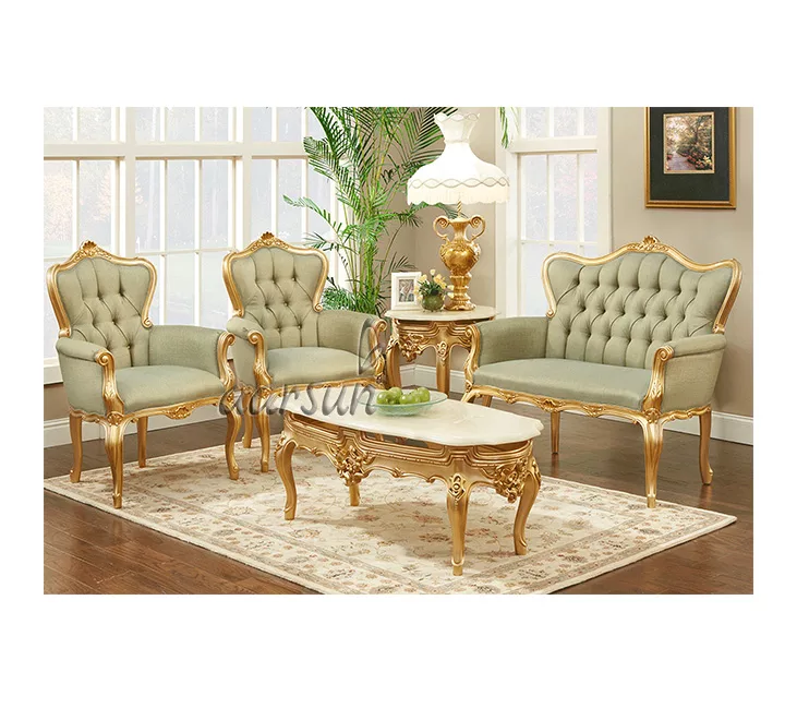 UH-SF-0039 Wooden Akrali hand-carved Sofa Set Aarsun