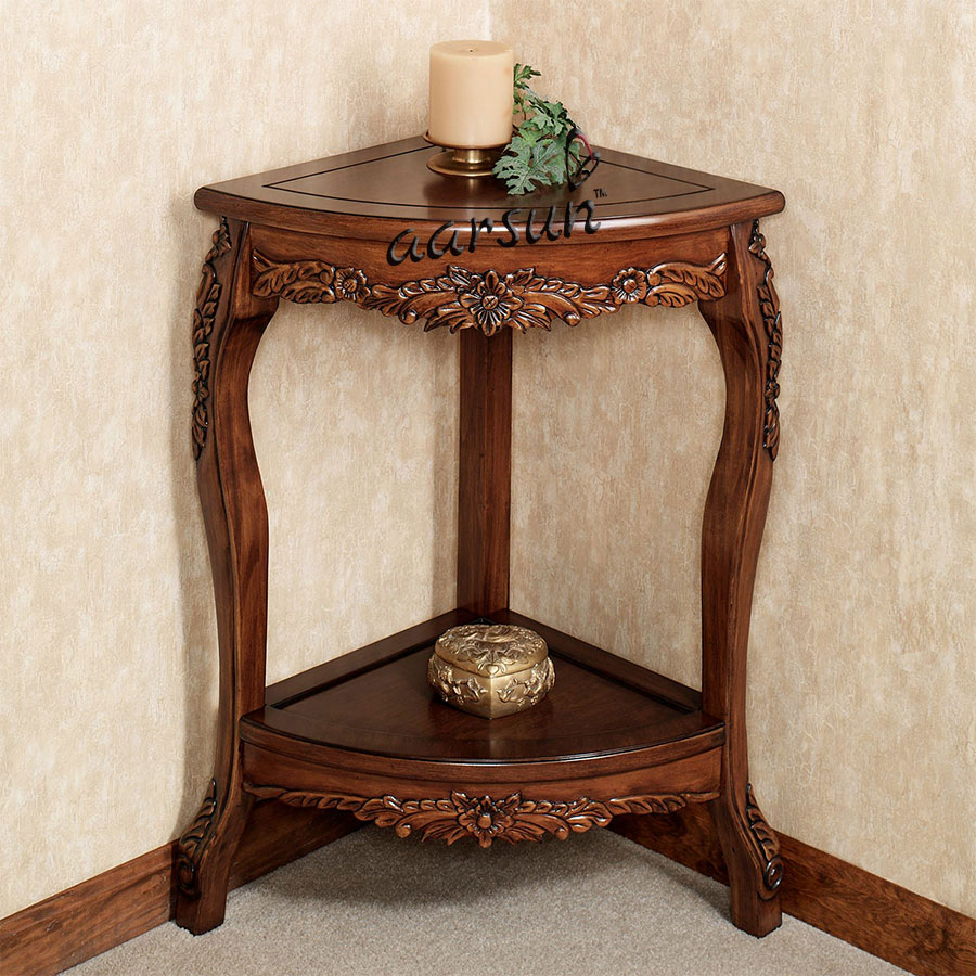 Handcrafted Wooden Corner Stand UH COR 0008 