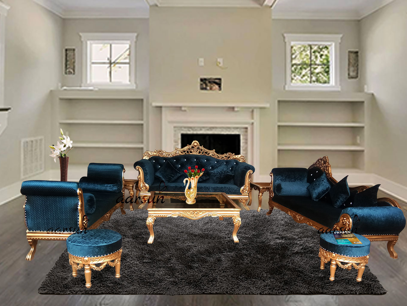 Best Living Room Luxury Teak Sofa Set YT 63