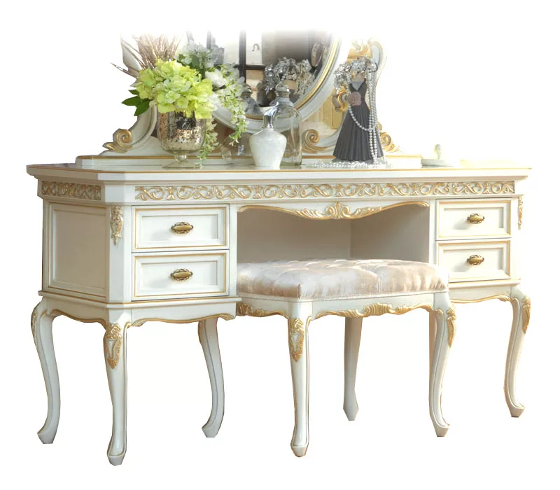 Luxury White Finish Dresser Table UH-DRSR-0031-B