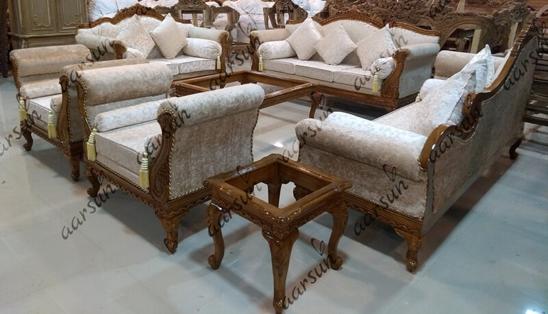 Wooden Sofa Set Royal Design Living Room Furniture Best Price