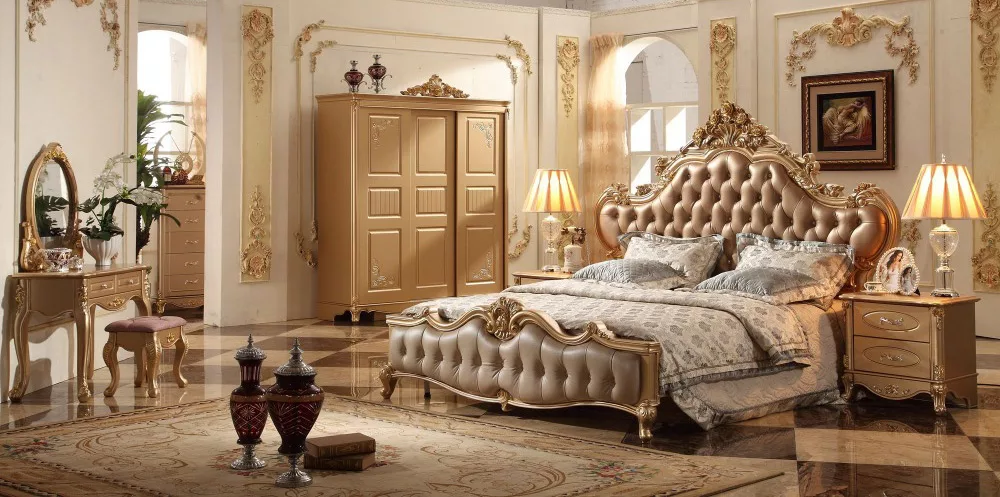 UH-BED-0045 Royal Finish Wooden Bed Aarsun