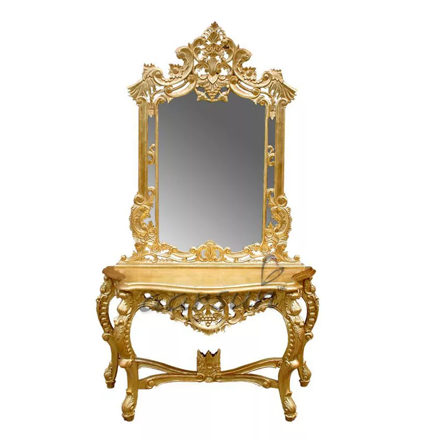 Royal Gold Finish Makeup Table For Women
