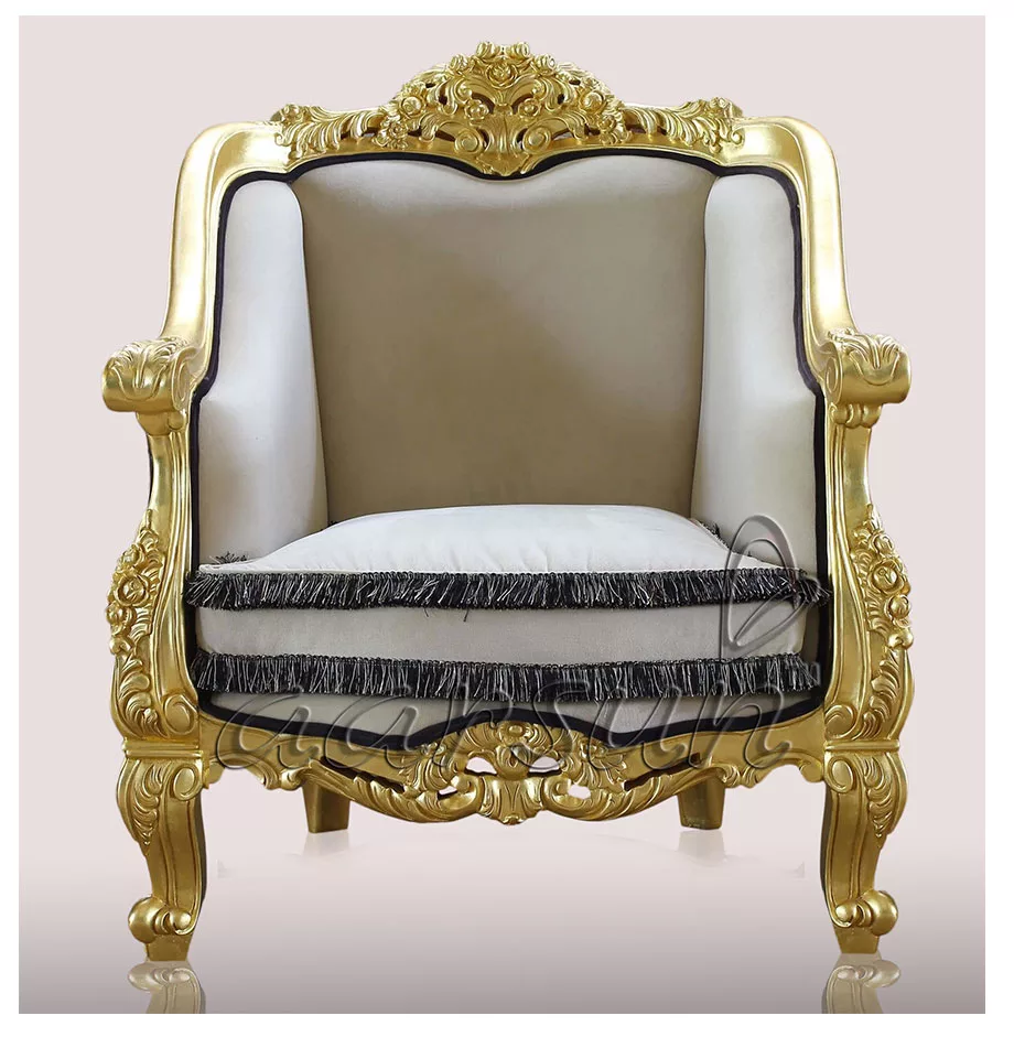 Βασιλική χρυσή καρέκλα καναπέ Aarsun UH-SFGLD-0027