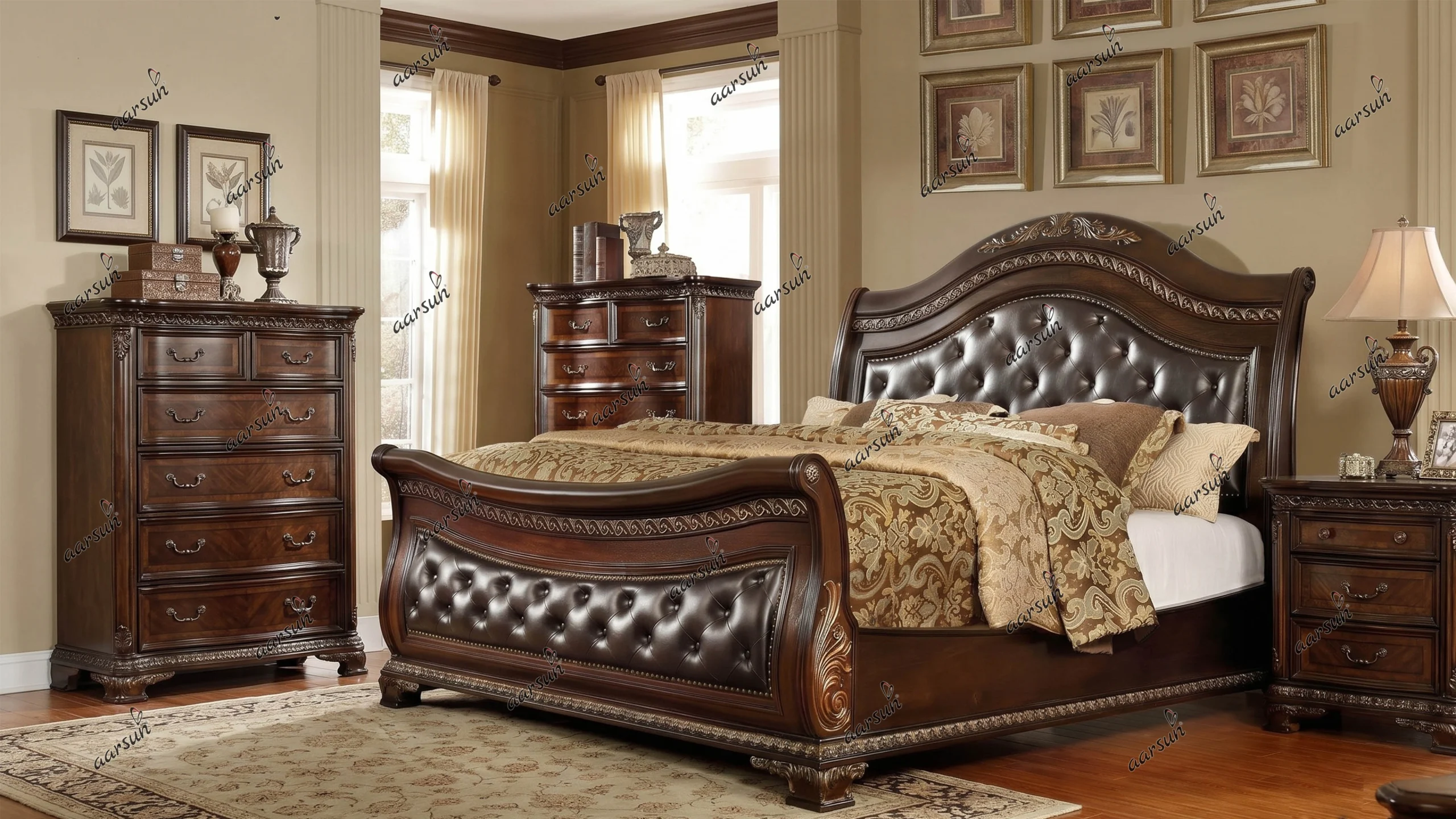 Royal Sleigh Bed-Timeless Elegance Handcrafted