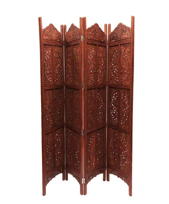 Traditional 4 Panel Partition Screen in Sheesham Wood PART-0054
