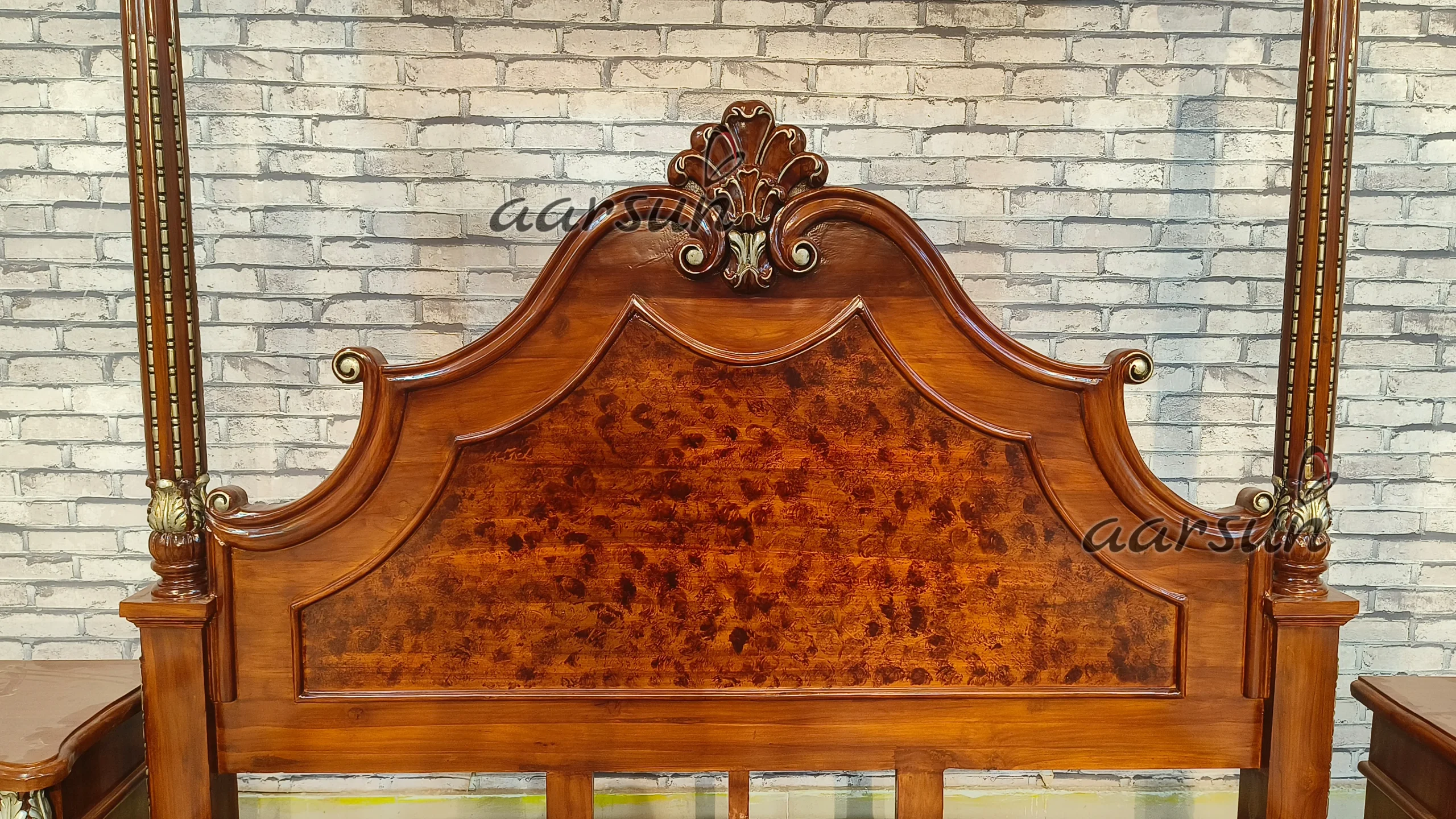 Classic Poster Bed Design in Teak Wood BED-0059 - Image 6