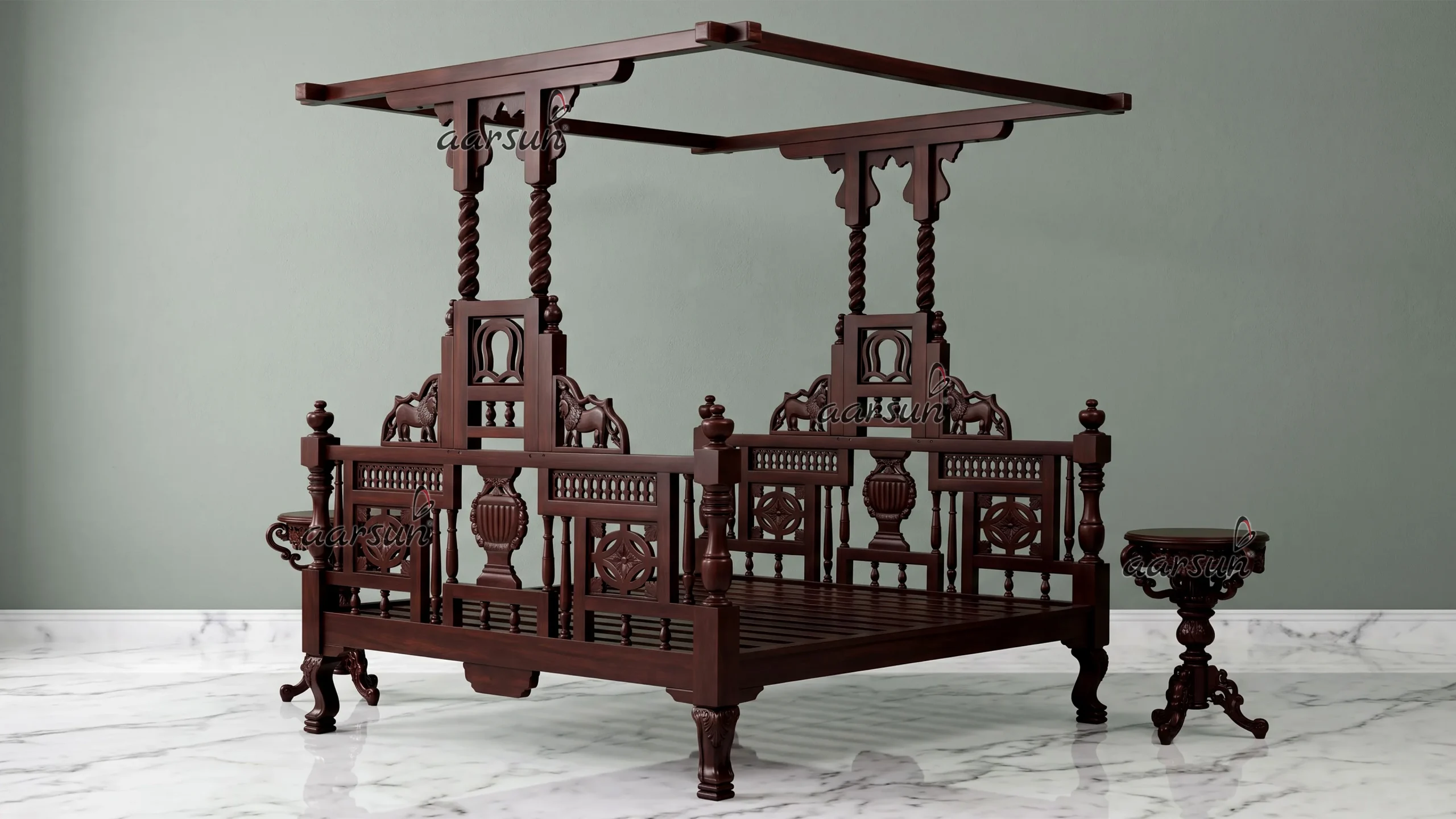 Traditional Solid Wood 4 Poster Bed YT-243