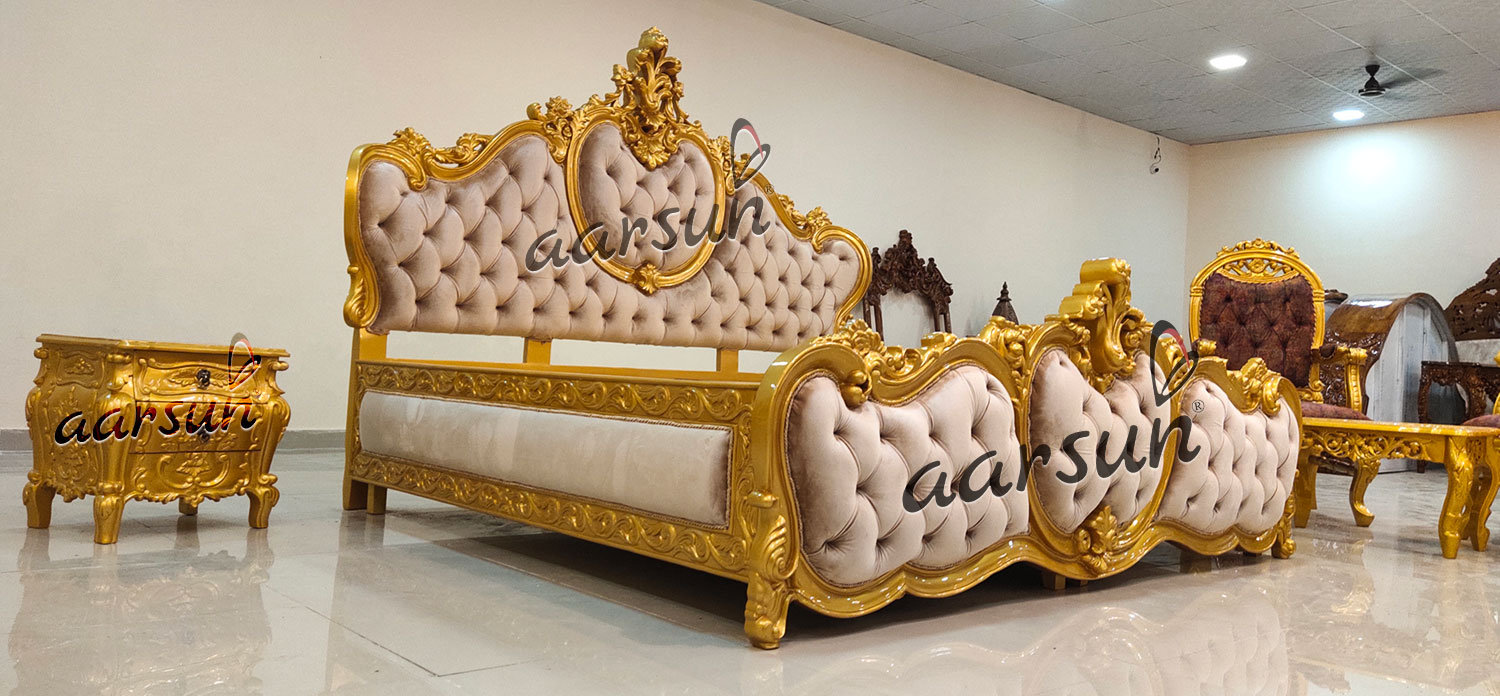 luxury golden bedroom furniture