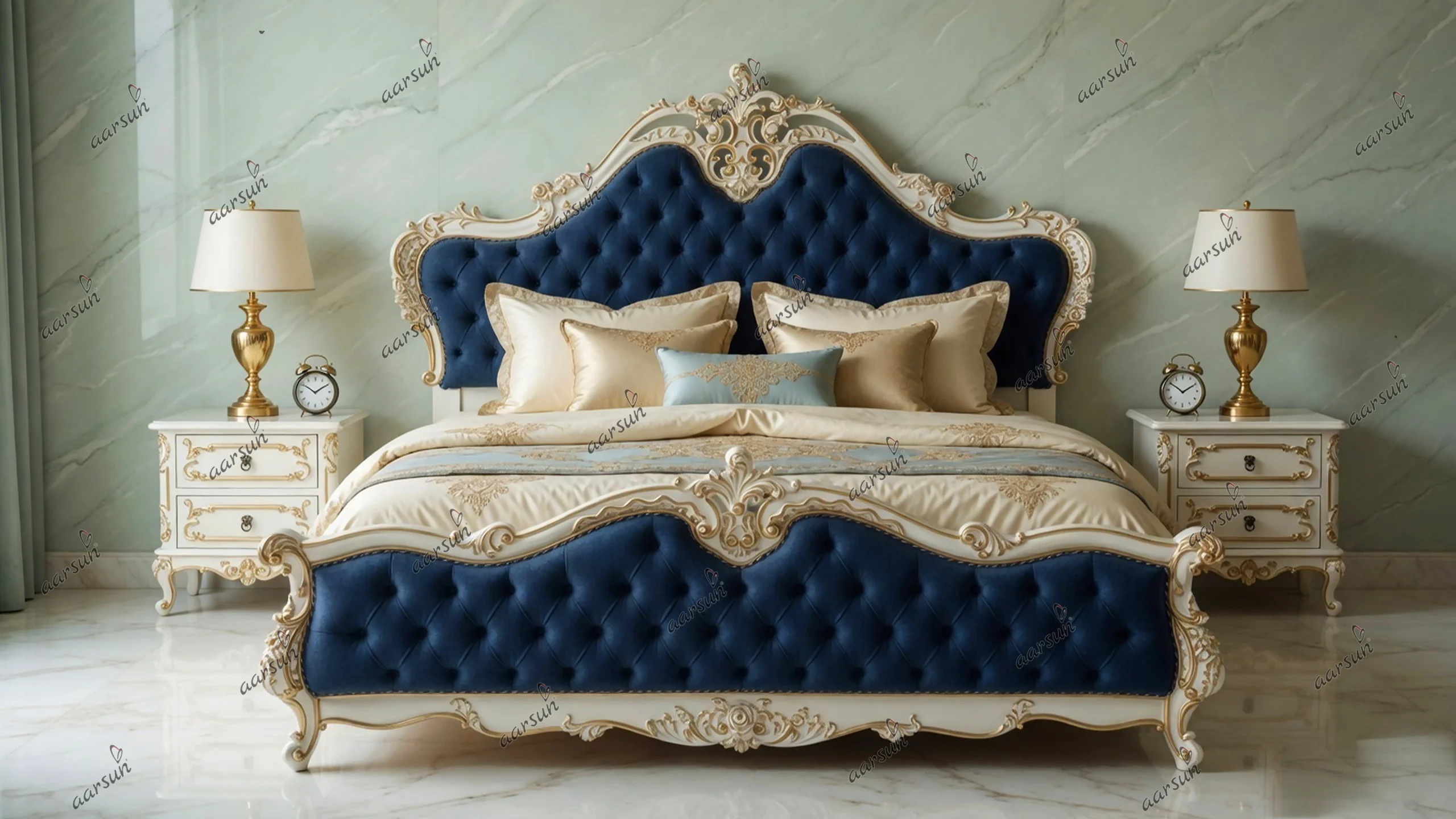 Royal Bedroom Set in White Polish