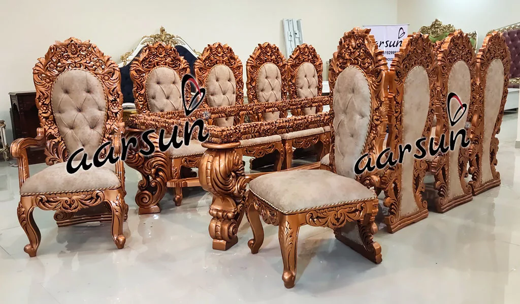 Aarsun Rose Gold Copper Dining Set 10 Seater UH-YT-273-B