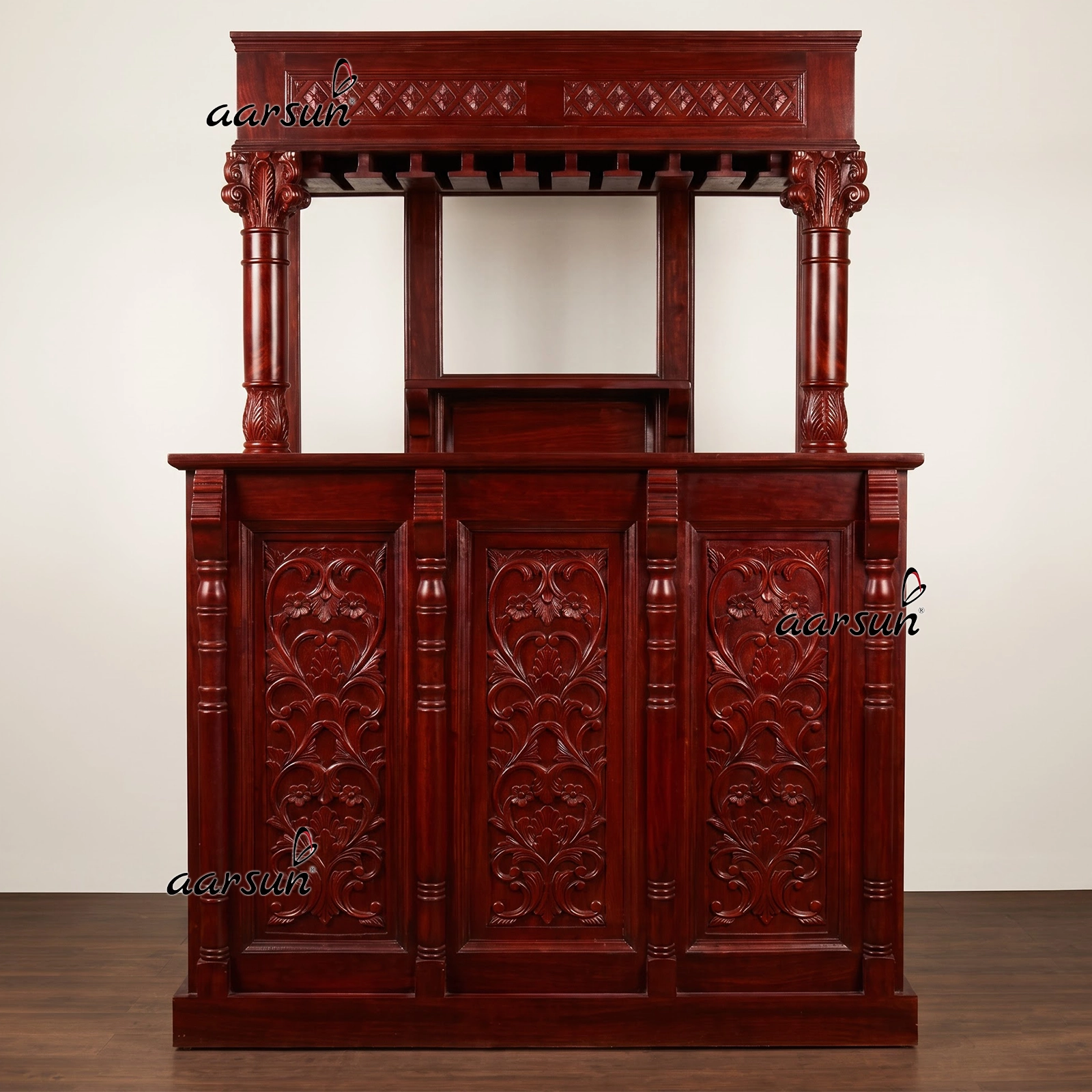 Wooden Bar Cabinet with Video