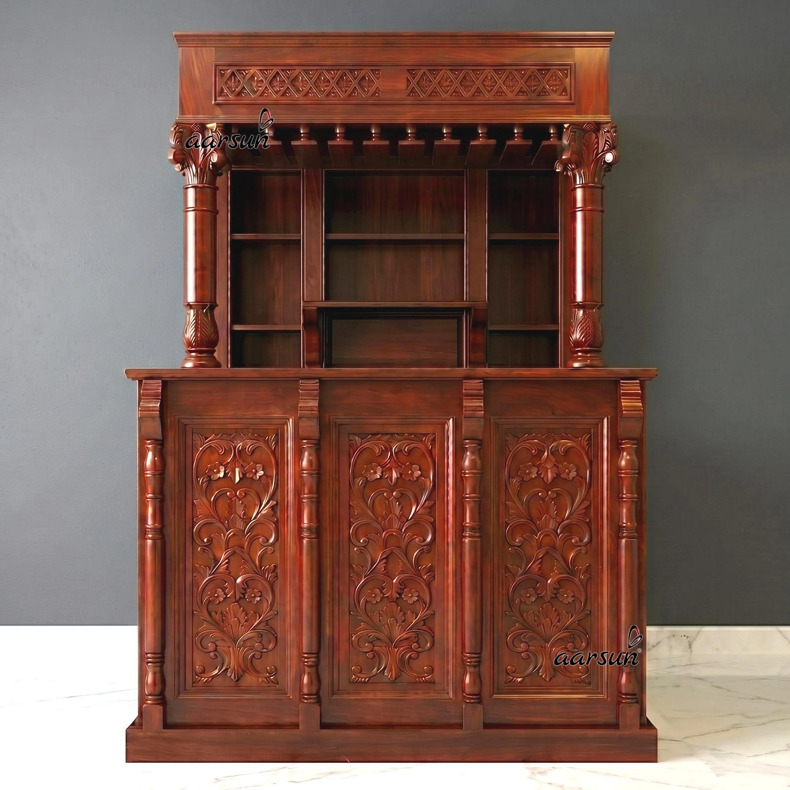 Wooden Bar Cabinet with Video