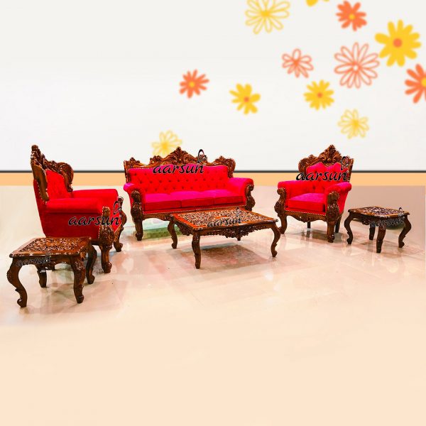 Pink Fabric Sofa Set in 5 Seater YT301