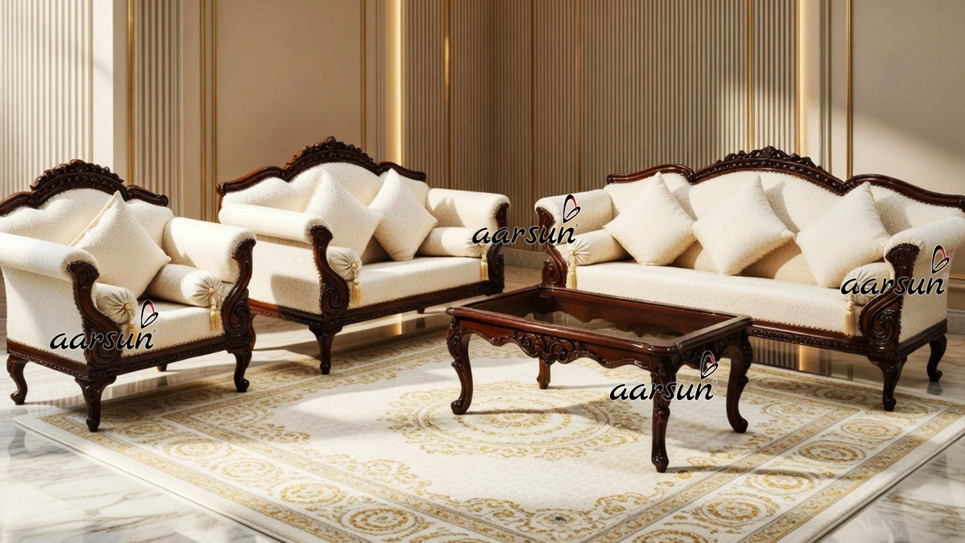Image for 6 Seater Glossy Finish Sofa Set UH-YT-303