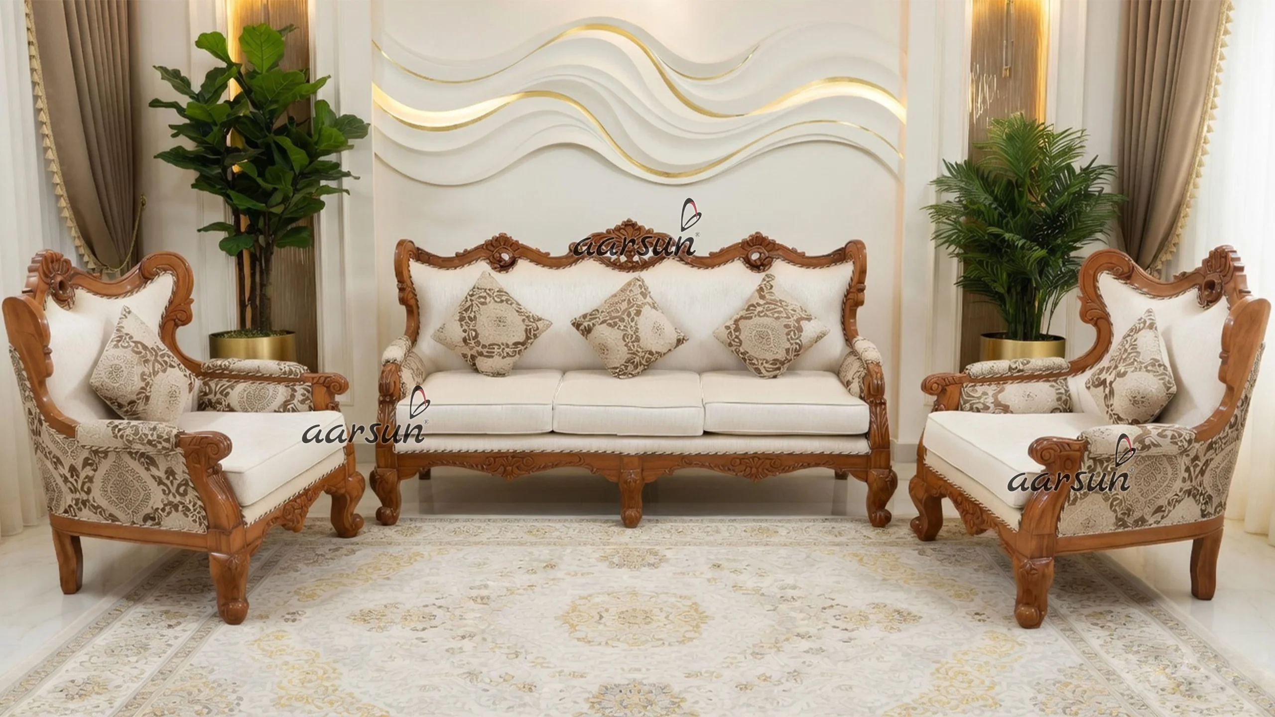 Image for Home Sofa Set Teak Wood UH-YT-157