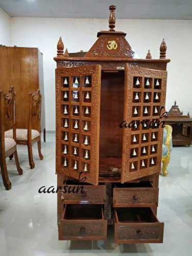 Puja Mandir Temple With Bells Uh Teaktmp 003 A design