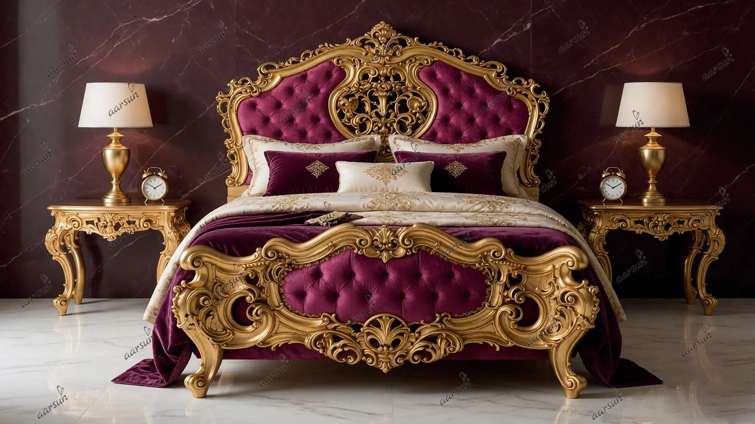 Royal Queen Bed in 3 Fabrics