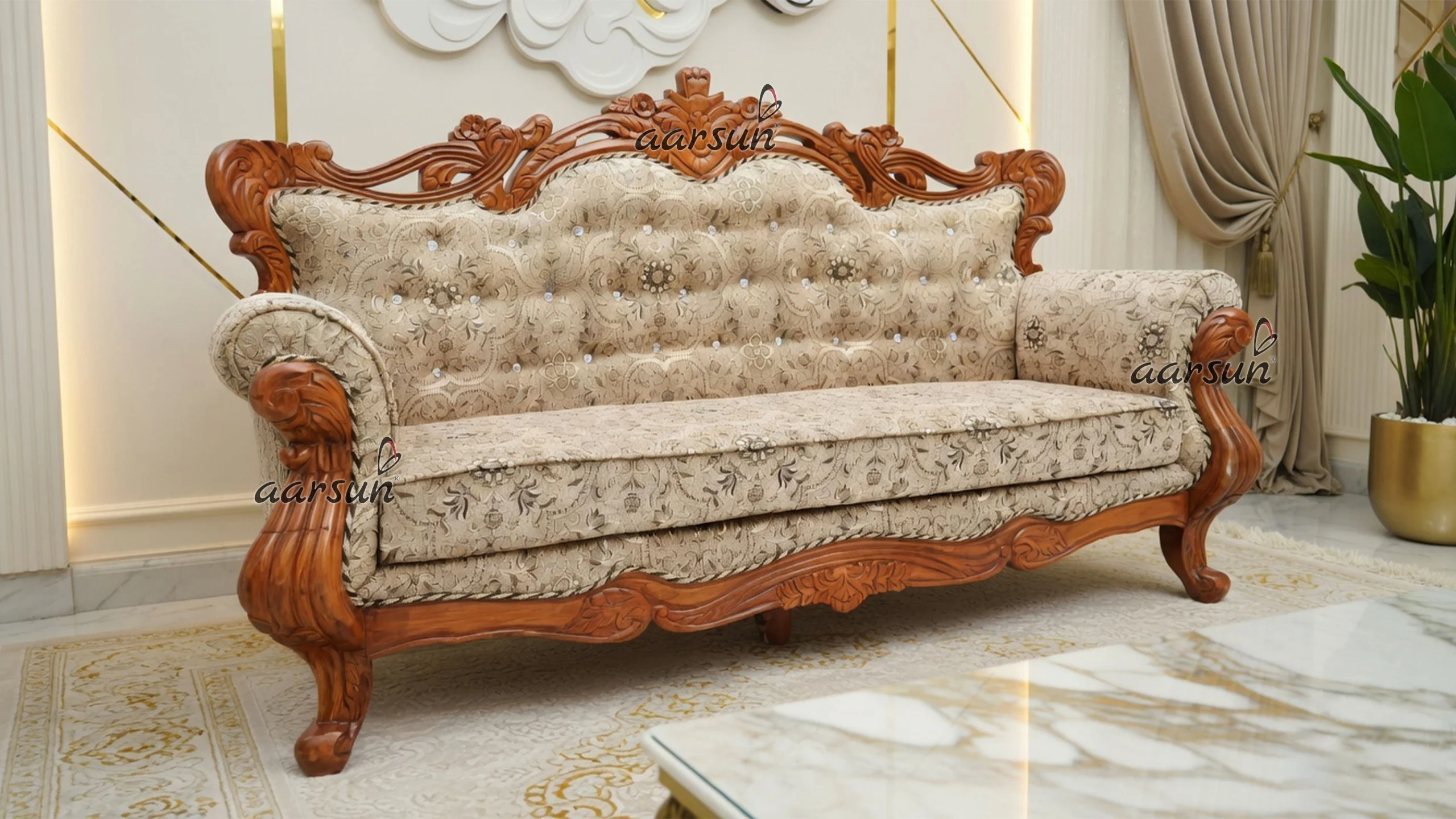 Teak Wood Royal Sofa UH-SF-0125