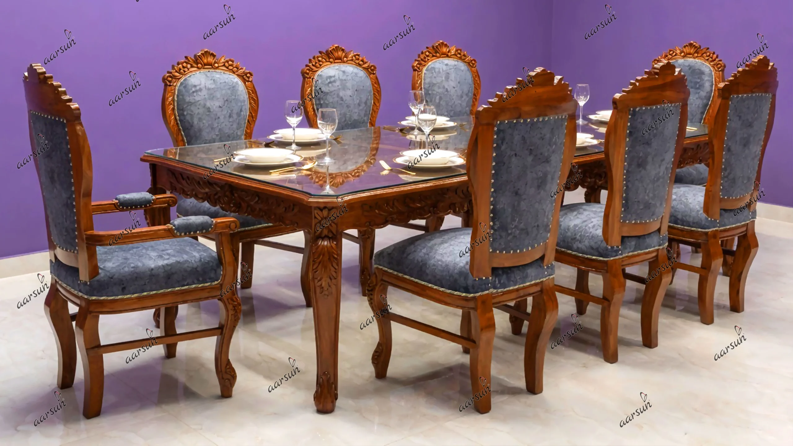8 Seater Large Traditional Dining Set YT-288