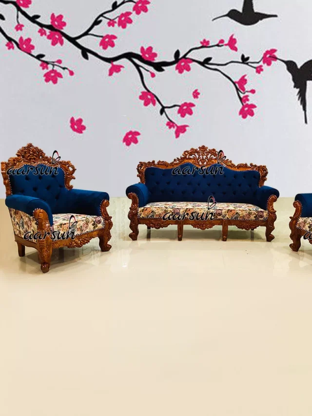 wooden sofa set, honey finish, teak wood factory price best quality