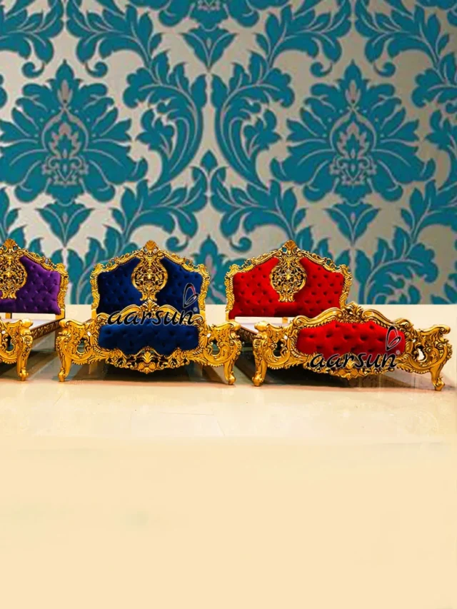 Royal Queen Bed in multicolor design