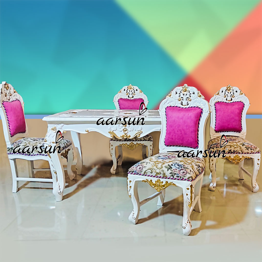 Image for Luxurious White Dining and Gold Highlights UH-YT-315