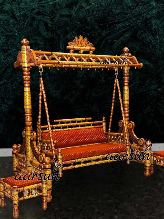 Wooden Sankheda Jhula with Side Table YT-332-A