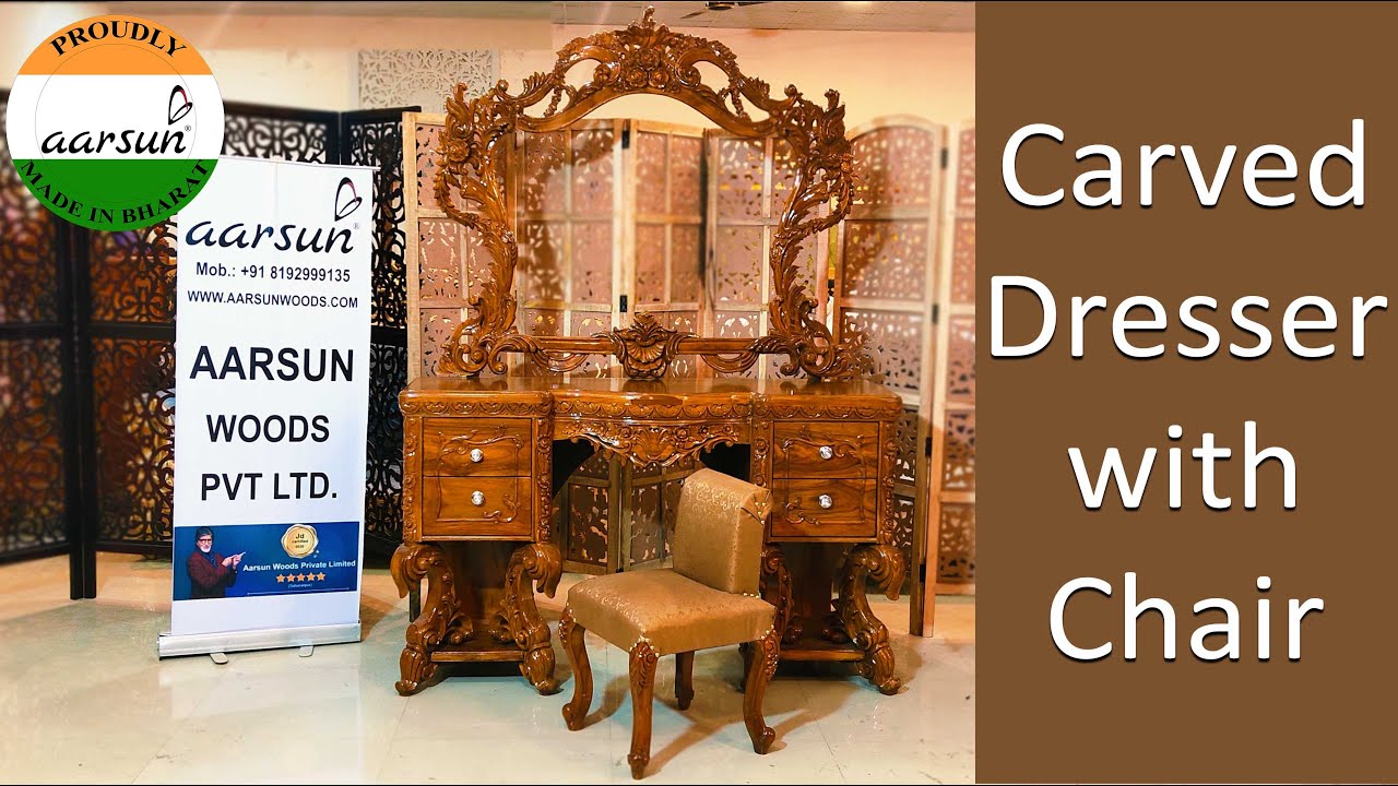 Carved Furniture Week 12 - Honey Teak Dresser for Queen of the House YT-352