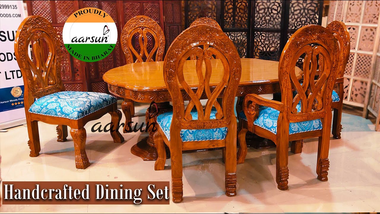 Customized Furniture Week - 14 - Dining Table with Double Carved 6 Chairs Set YT-367