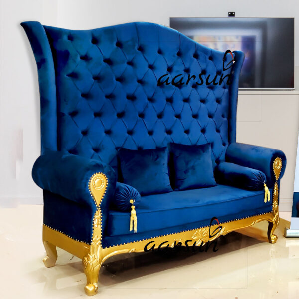 Golden High Back Sofa in Teak Wood YT339