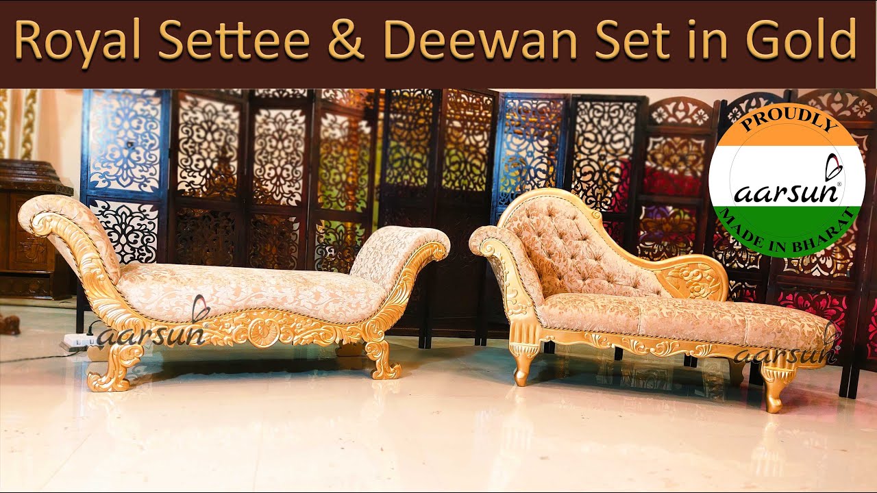 Personalized Furniture Week 10- Golden Settee & Diwan Set for Living Room YT-336