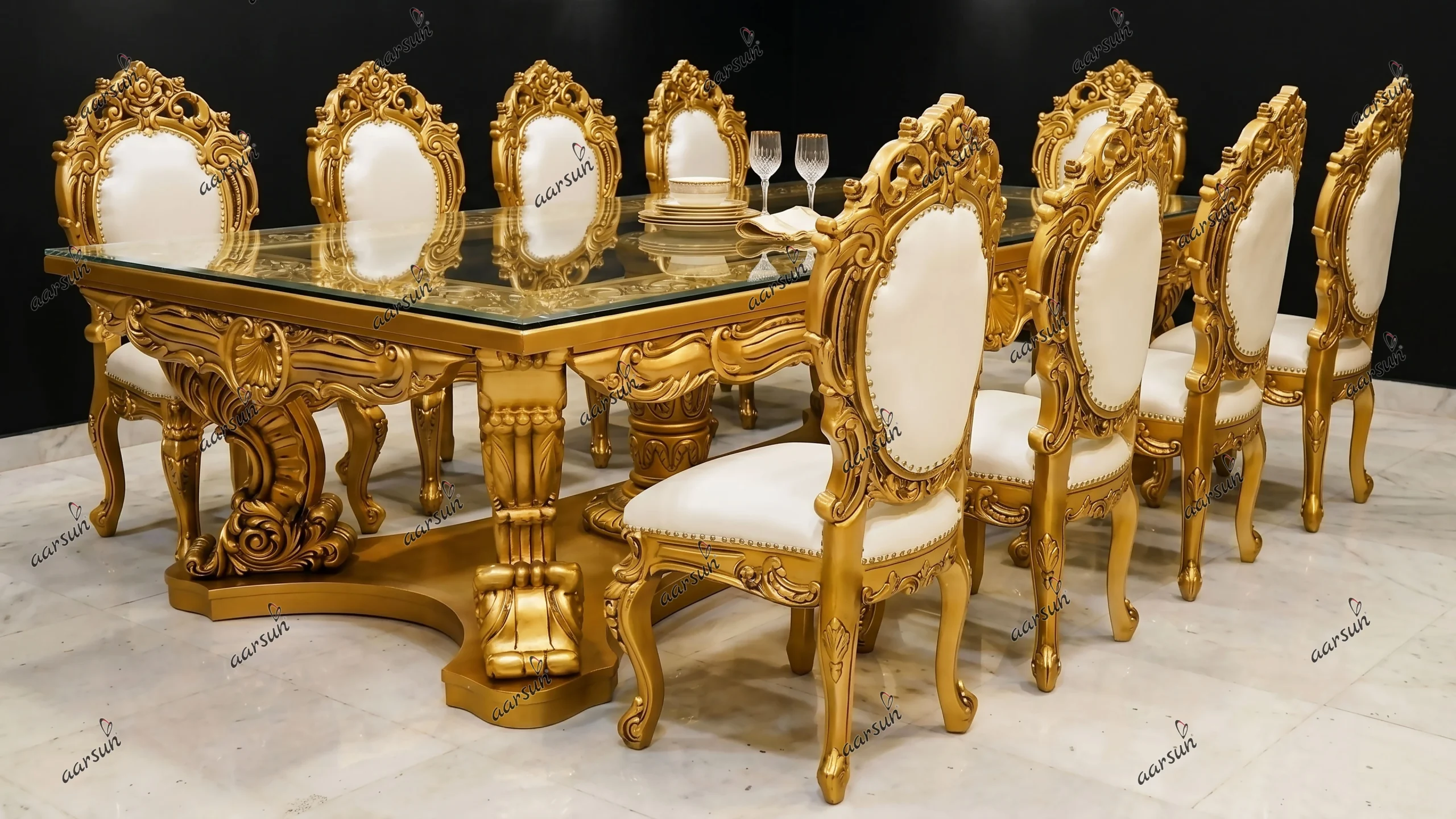Splendidly Carved 10 Seater Dining Set YT-372