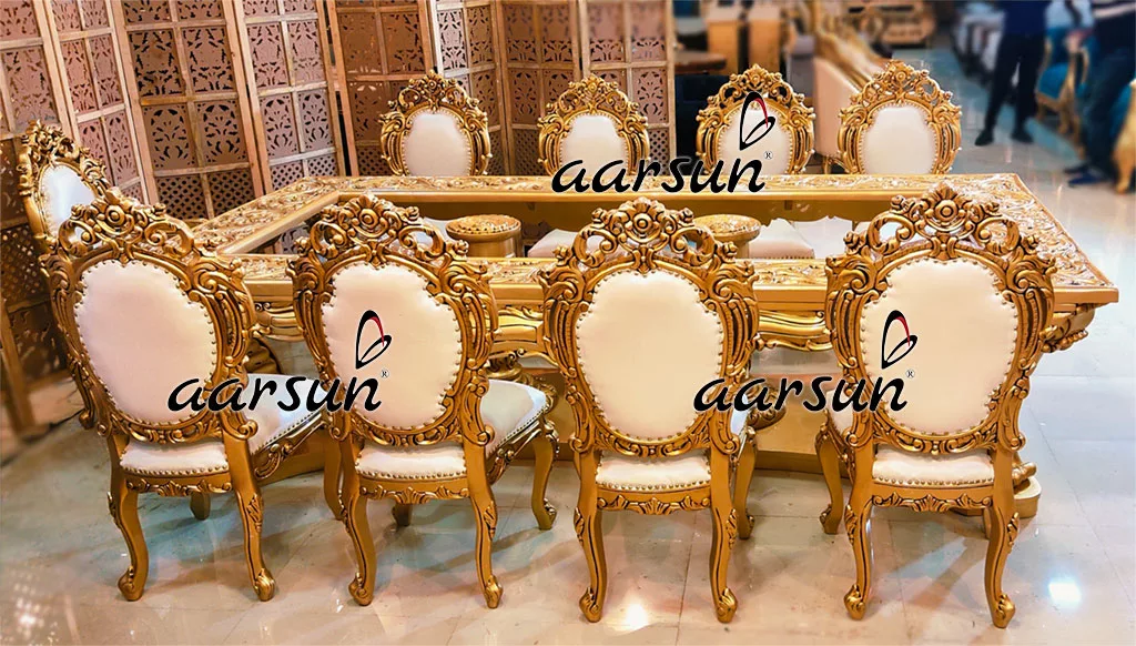 Splendidly Carved 10 Seater Dining Set-C