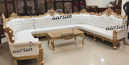 U Shape Sofa Set in Gold Finish YT-382