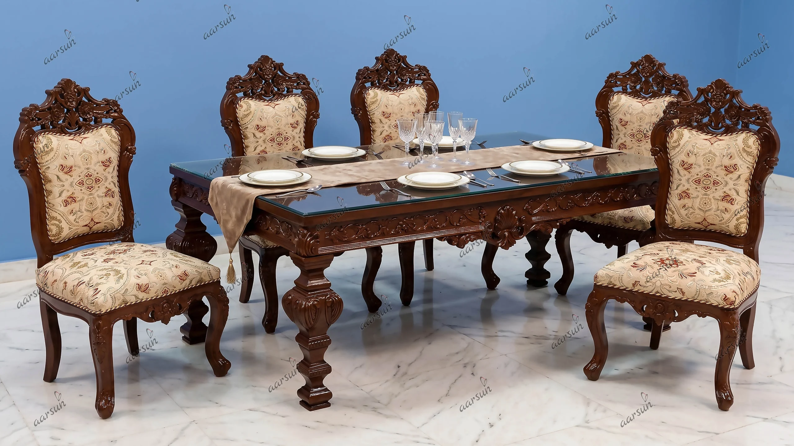 Unique Design 6 Seater Dining in Teak Wood UH-YT-384-C