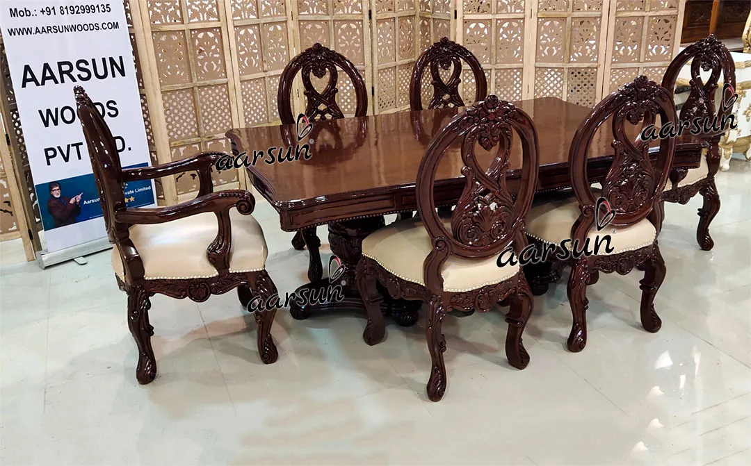 6 Seater Dining Set in Dual Tone Finish UH-YT-442