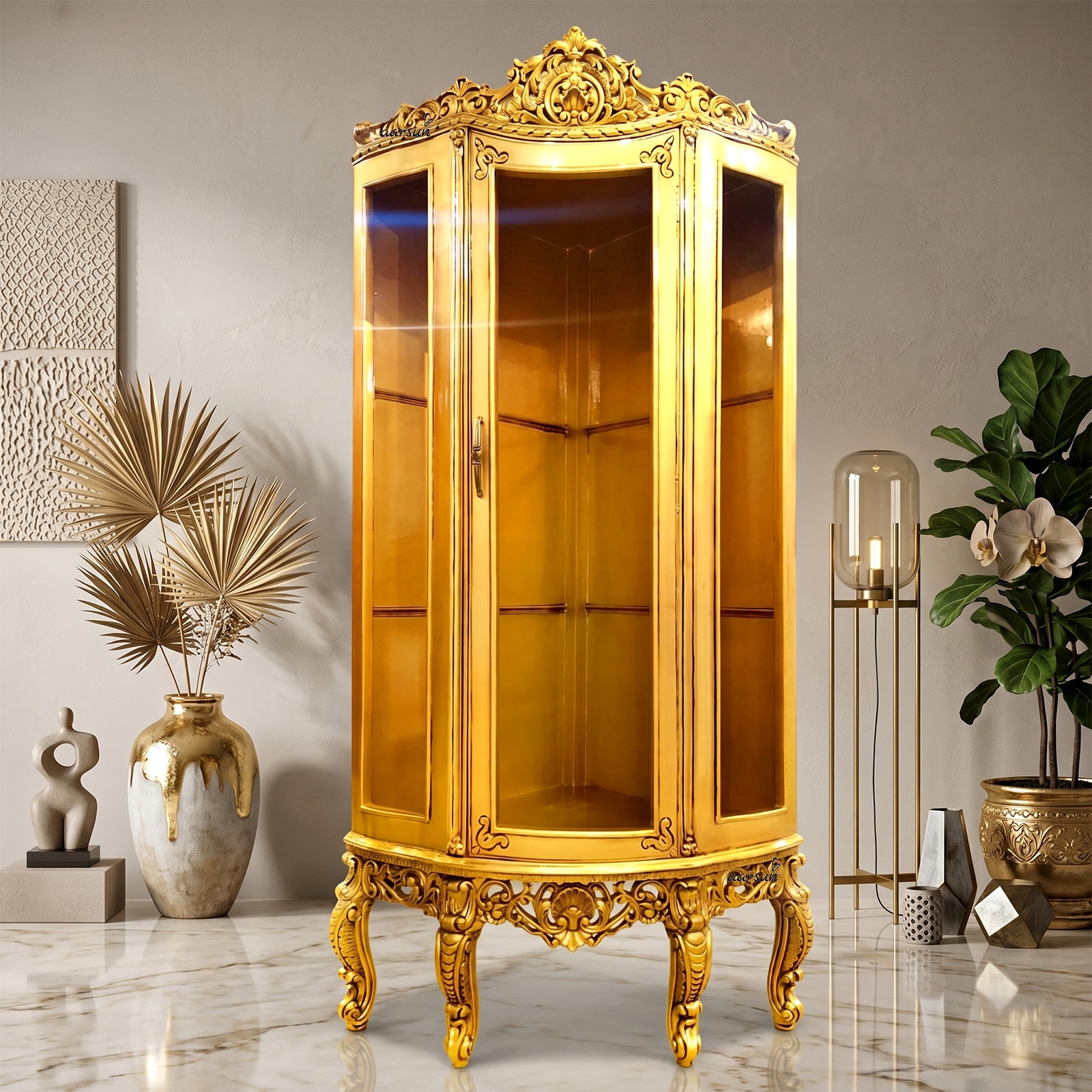 Corner Kitchen Crockery Cabinet design