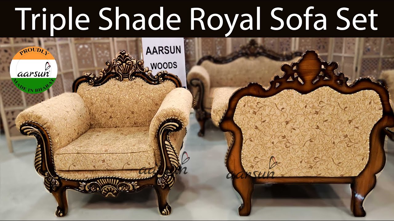Image of Luxurious Furniture Week 20 - Classic Triple Shade Indian Sofa Set YT-420