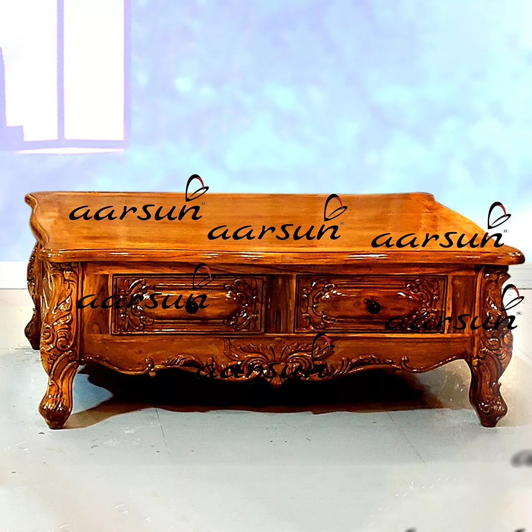 Tradicionalna sredinska miza iz tikovega lesa