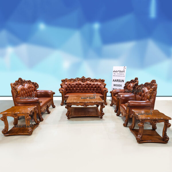 Truly Premium Sofa Set Double Carved In Teak Wood YT-458