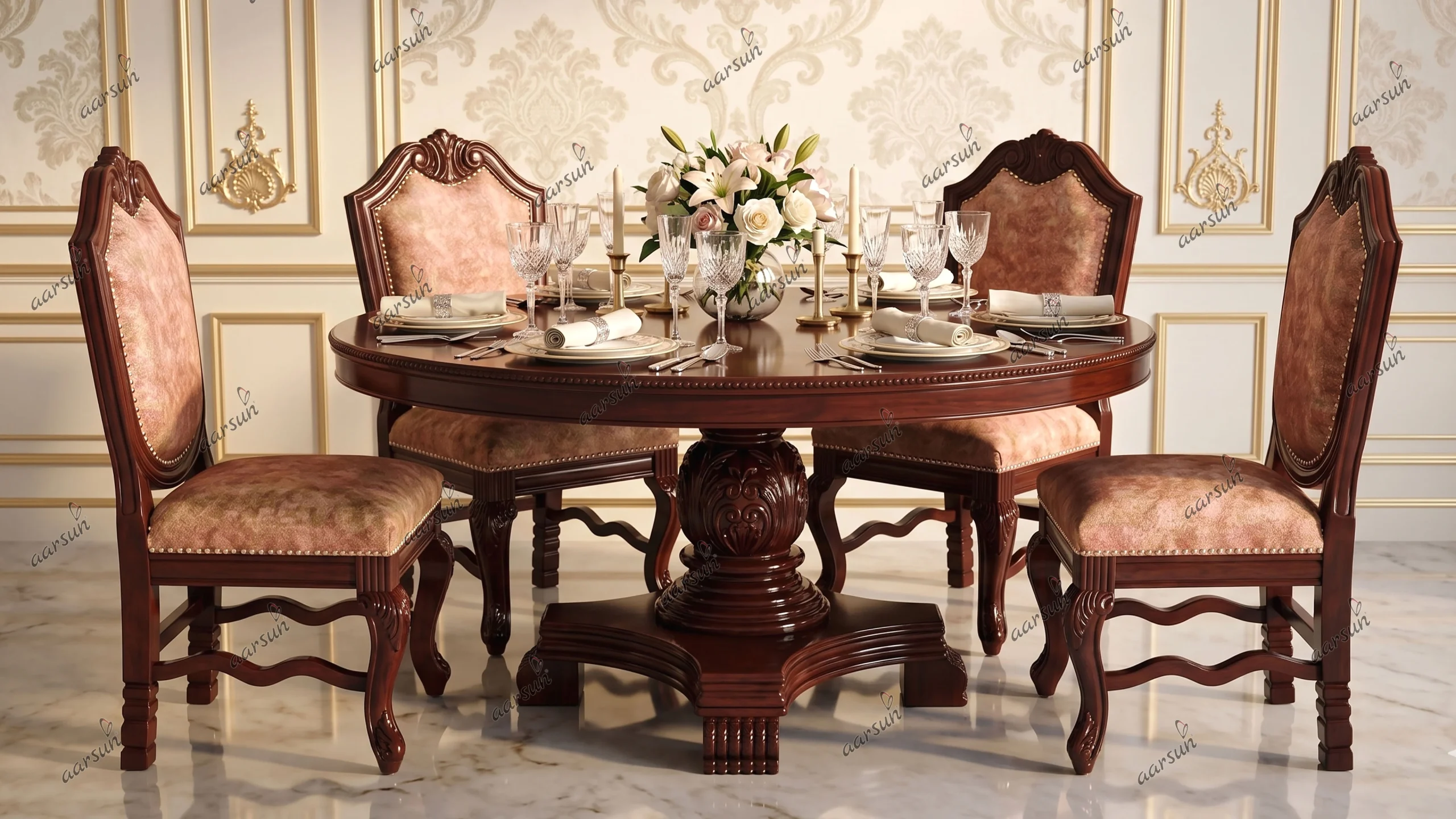 Classic 4 Seater Round Dining Set UH-YT-474