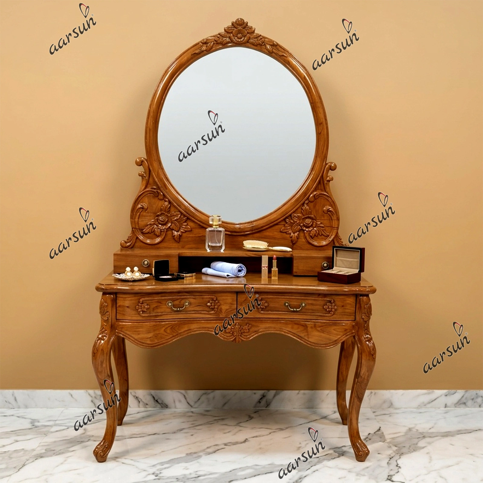 Classical Victorian Dresser Teak Wood High Gloss Finish UH-YT-493