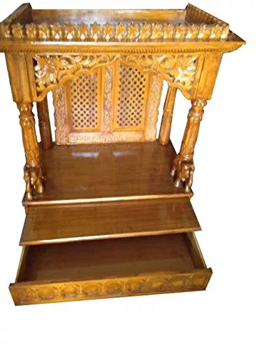 Wooden Pooja Mandir For Home Office Teaktmp 021n B design