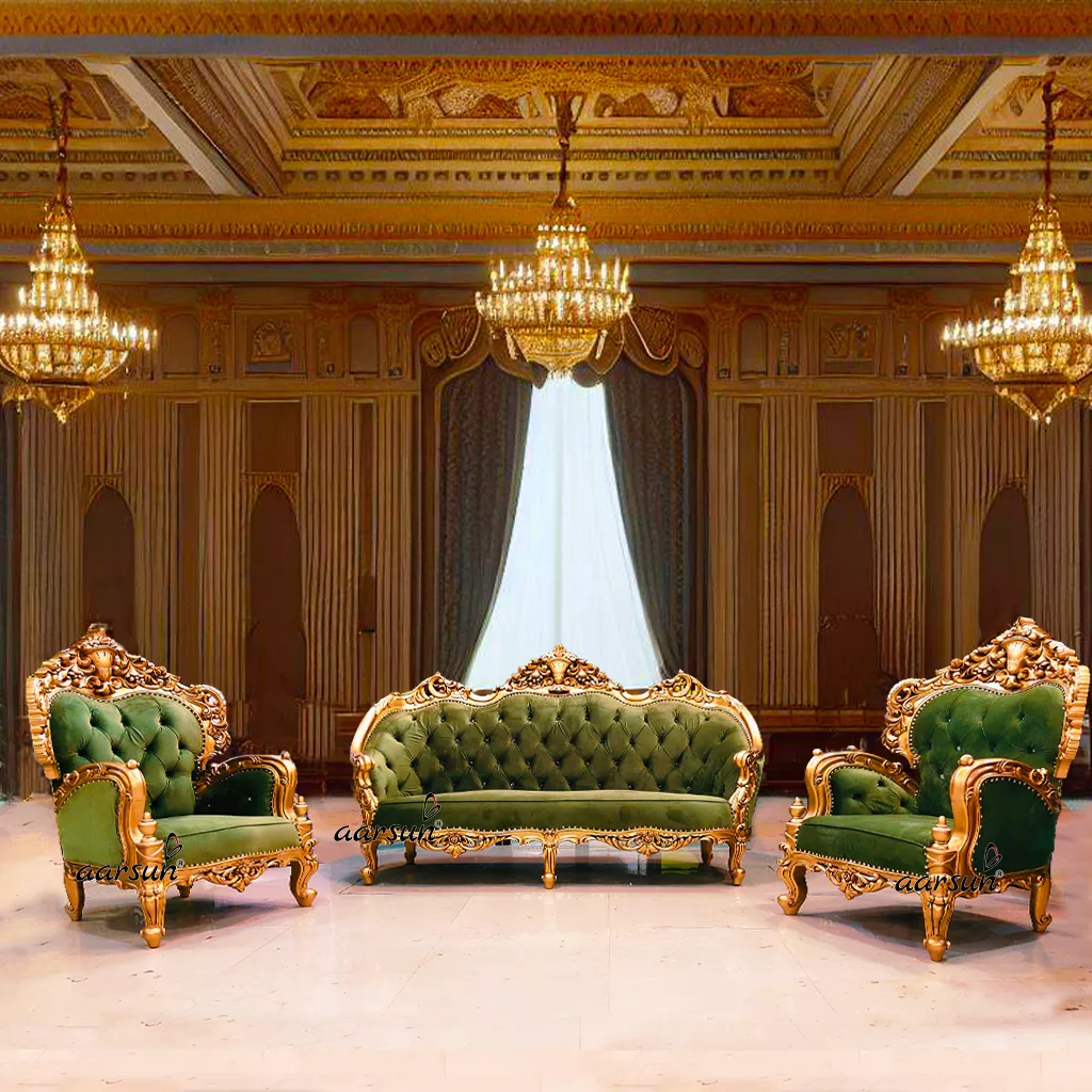 Set di divani in stile italiano oro reale 5 posti YT-508