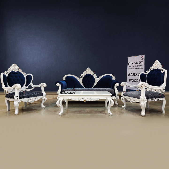 Classic Victorian White & Gold Sofa Set