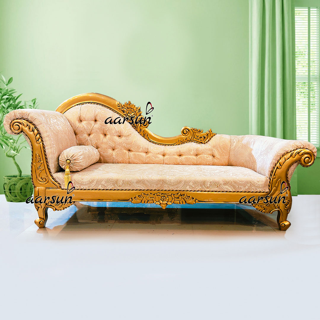 gold chaise lounge sofa