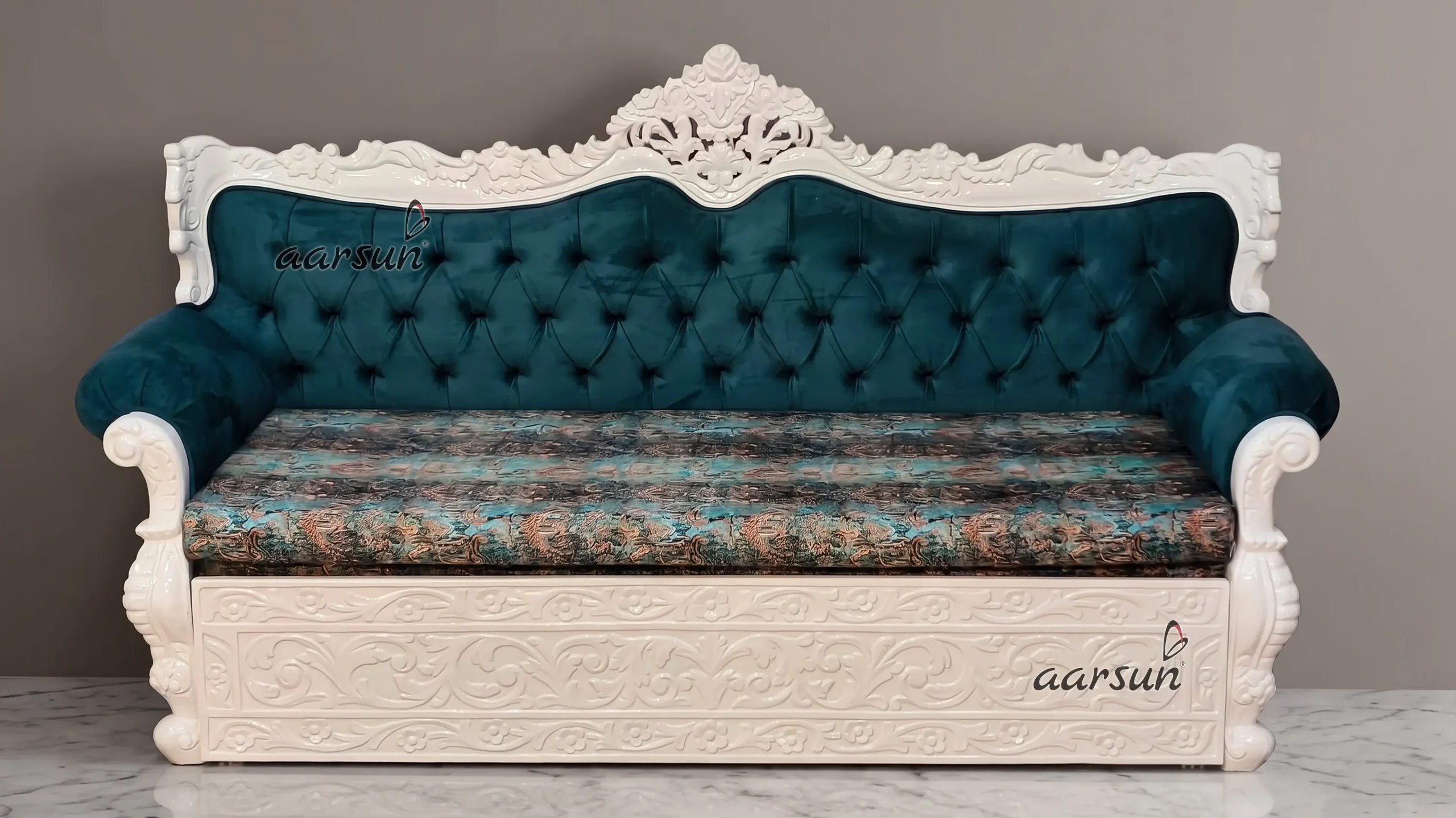 Hand Carved - Modular Sofa Cum Bed Design